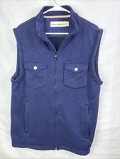 The Normal Brand Lincoln Fleece Vest Mens SZ XL Navy Full Zip Pockets Casual