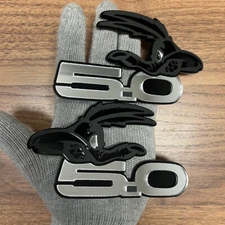 Coyote  Badges Emblem MIRROR SILVER EYE EDITION for 5.0 Fender  Angry