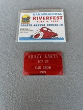 Vintage Kanawha/Coal Riverfest /Krazy Karts Car Show Badges 1999