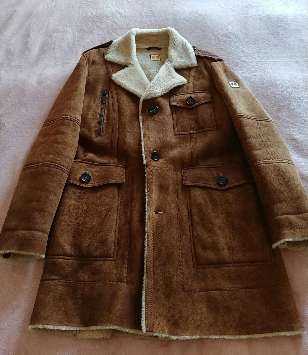 Hugo boss shearling jacket mens discount