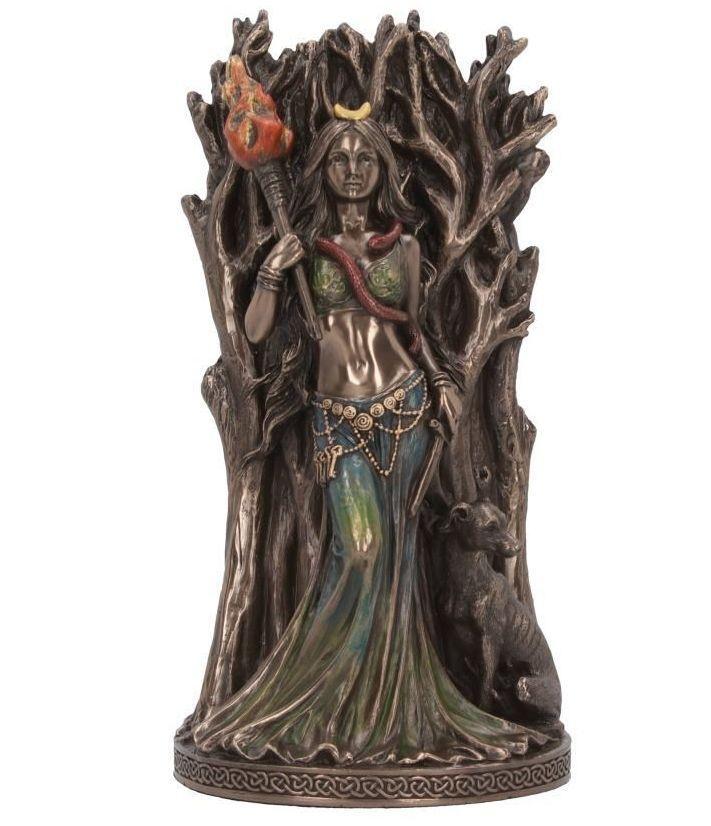 Bronze Hecate Goddess of Magic and Witchcraft Figurine 21cm