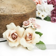 'Thea' Vintage Petite Cotton Rosebud Flower Millinery Hat Mount for Fascinators