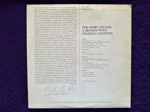 CHARLES LAUGHTON The Story-Teller a Session with 2LP CAPITOL Mono D1 Gatefold NM - Picture 10 of 10