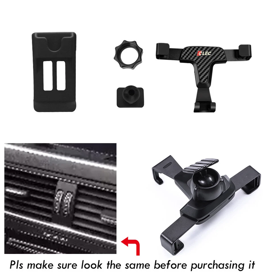 Carbon Fiber Printing Gravity Phone Mount Adjustable Holder For 12-18 Audi Q5 - Image 2 of 4