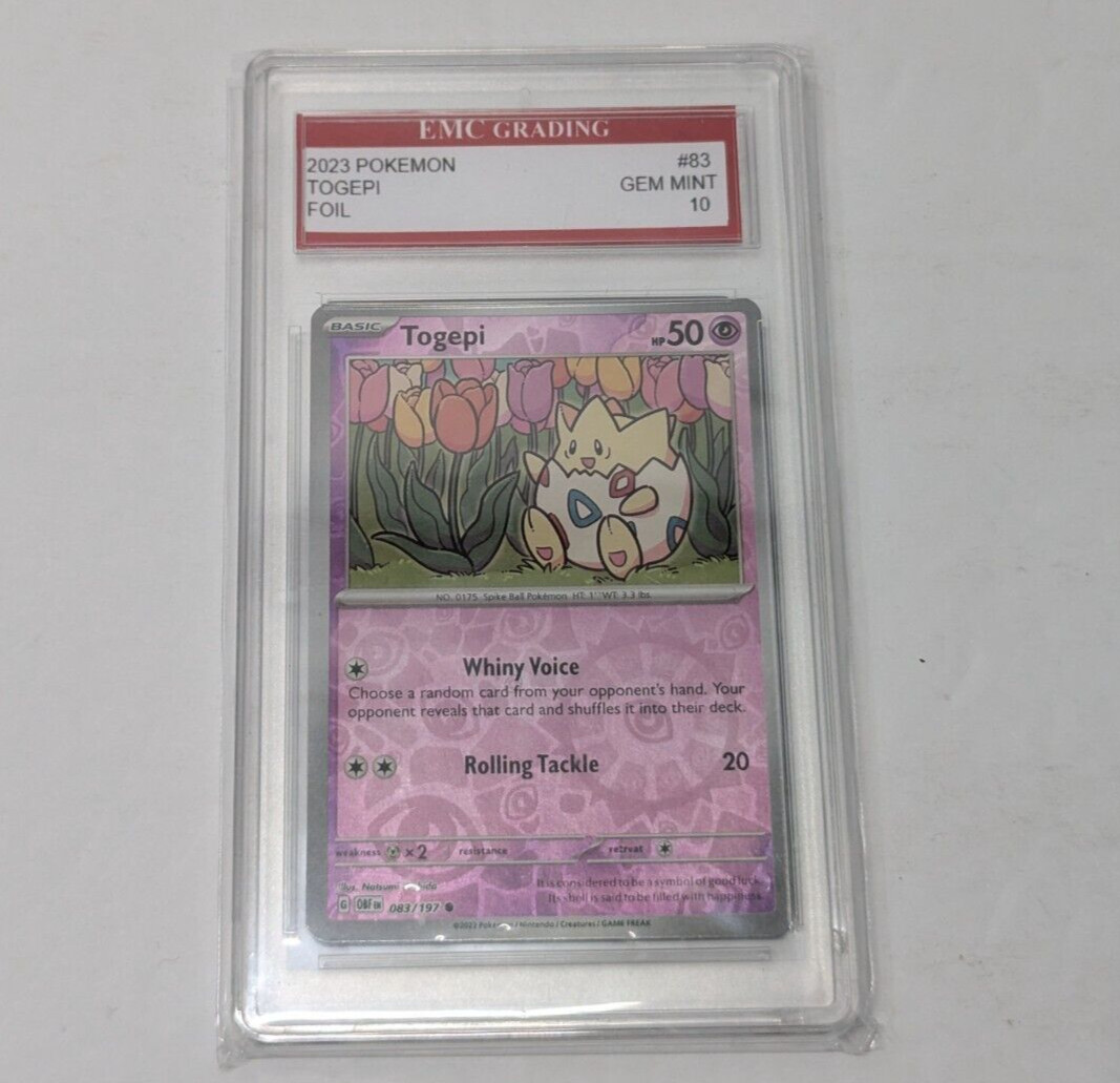2023 Pokemon Card #83 Togepi Gem Mint Foil 10 EMC Grading Encapsulated Memories