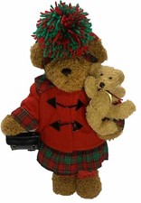 Vintage Dan Dee Momma Bear Hugging Cub Shopping Standing Christmas Pom Pom Hat
