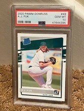 2020 Panini Donruss A.J. Puk PSA 10 Rated RC Rookie #49 A's Card NEW CLEAN CASE