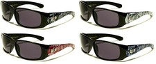 LOCS Paisley Bandana Print Square Sunglasses Retro Wrap Around Sport Chopper NEW