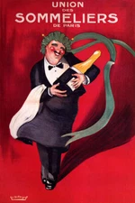 UNION DES SOMMELIERS DE PARIS WINE STEWARD FRENCH CHAMPAGNE VINTAGE POSTER REPRO
