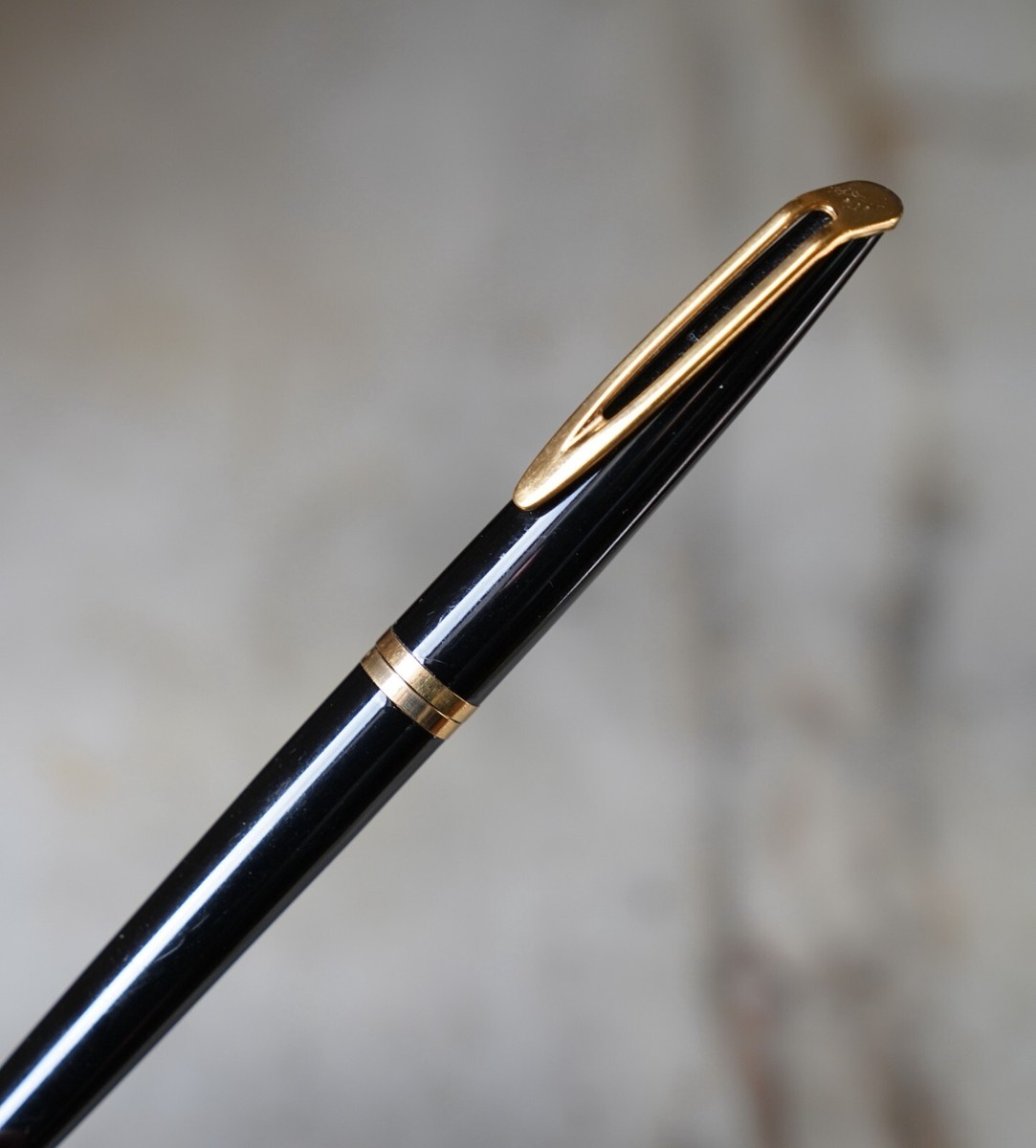 Parure Waterman Modèle CF - Stylo Plume Et Stylo Bille Laque Noir, Plume Or, Occasion
