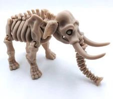 3D Printed Skeleton Elephant Bone Animal Display Toy Articulated Skeletal Body