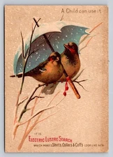 Electric Lustre Starch Fantasy Birds Anthropomorphic Blue Umbrella Dawley P318