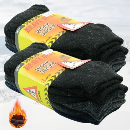 6 Paar Herren Winter strapazierfähig warm Thermo Wolle Baumwolle Stiefel Socken Größe 9-13 - Bild 1 von 7