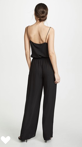 NWT Theory Ribbed-Waist Silk Jumpsuit 