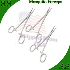 5 pcs Mosquito Locking Hemostat Forceps 5" Straight For Surgical  Dental Use