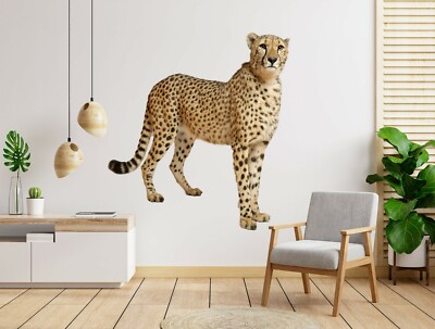 3D Gelb Leopard C486 Tier Wallpaper Wandbild Poster Wandaufkleber Abziehbild