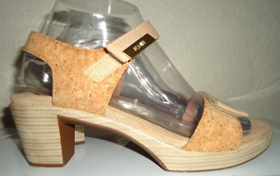 Naot Women's Intact Champagne/Gold Cork Tan Leather Sandals Size