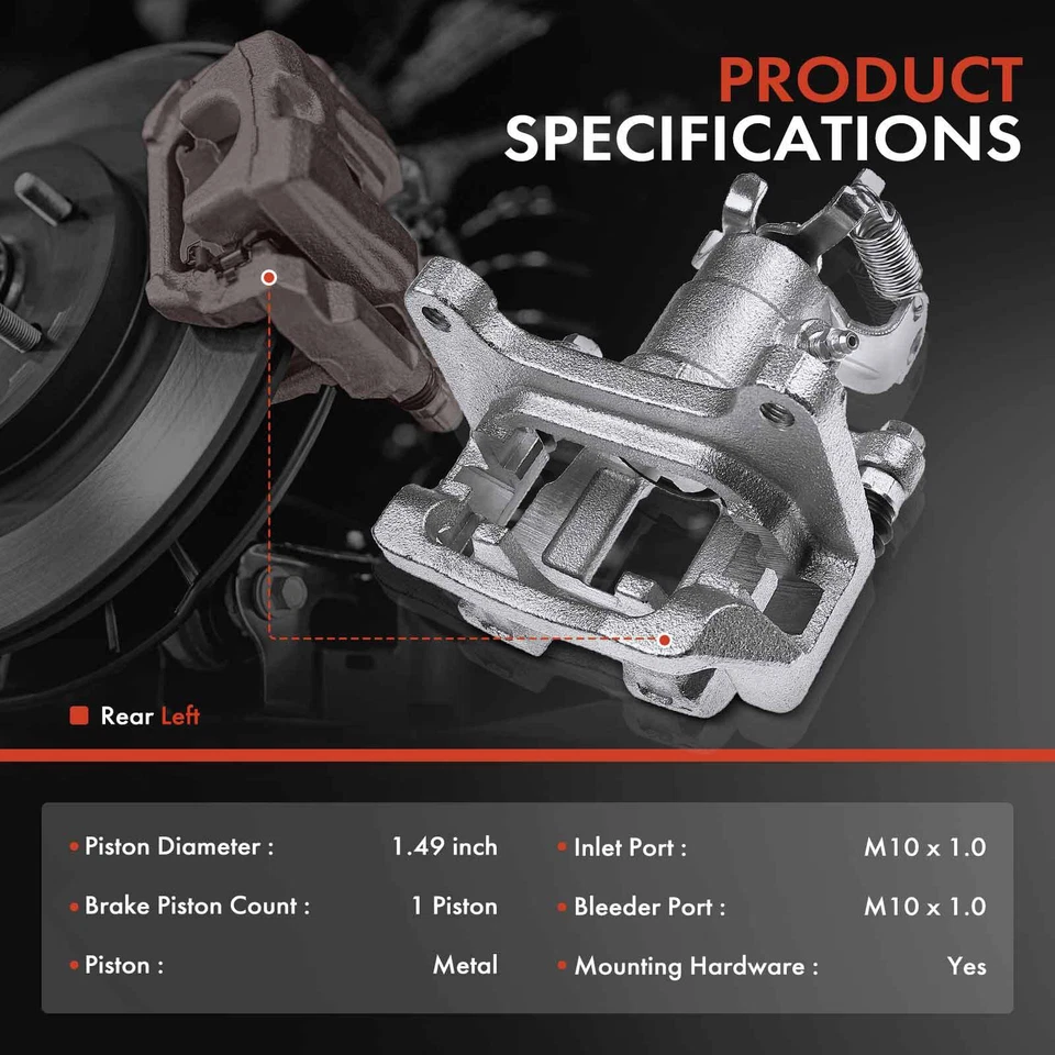 Pinça de freio a disco traseira esquerda para motorista com suporte para Chevrolet Malibu 2016-2022 - Imagem 2 de 4