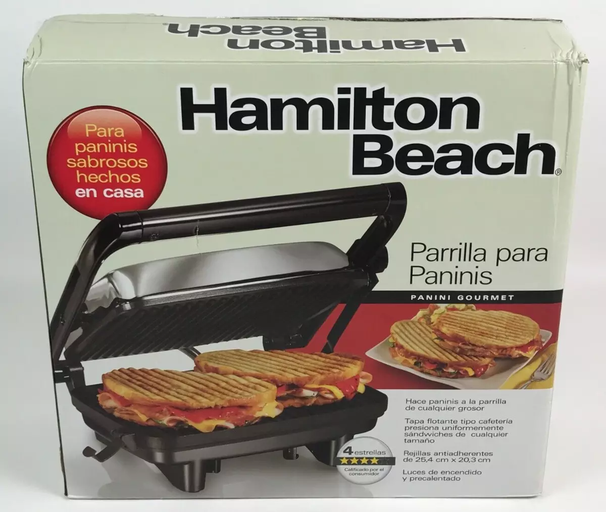 Hamilton Beach Panini Press Gourmet Sandwich Maker Chrome 25460A - Best Buy