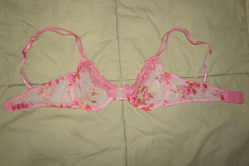 Calvin Klein Sheer Unlined Demi Underwire Bra Size 32 C - Image 2 of 4