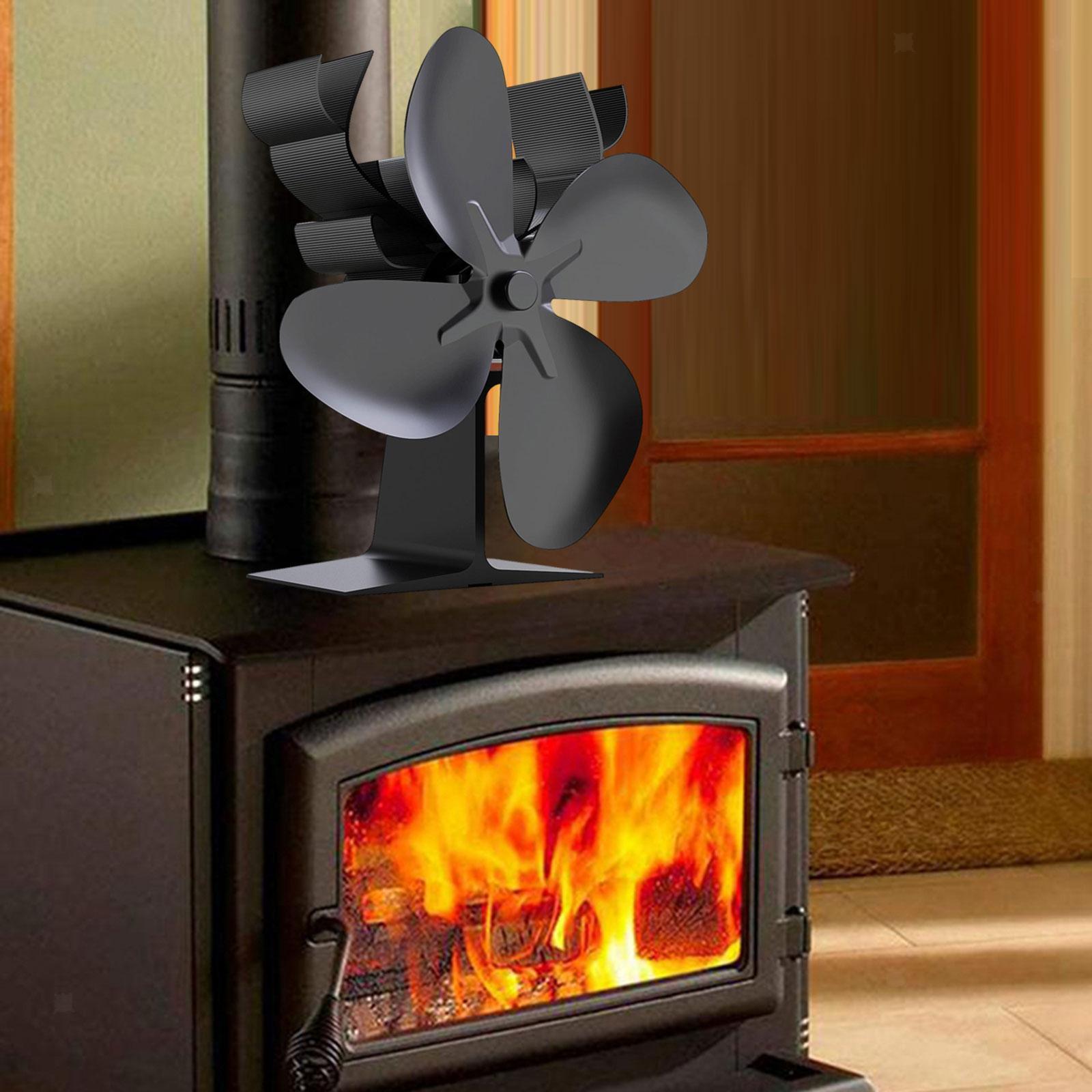 Christmas Wood Burning Stove Fan Fireplace Fan Black Color Working