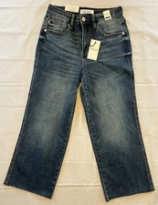NWT Judy Blue 5/27 Wide Leg High Waisted Cropped Denim Stretch Fit Jeans JB88612