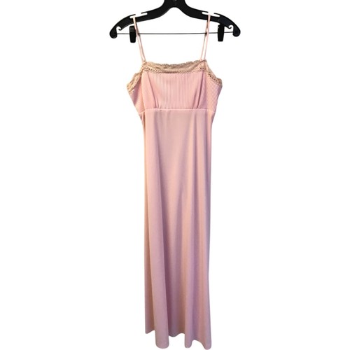Cardigan cropped slip dress set donna rosa orlo pizzo zip senza maniche vintage - Foto 6 di 11