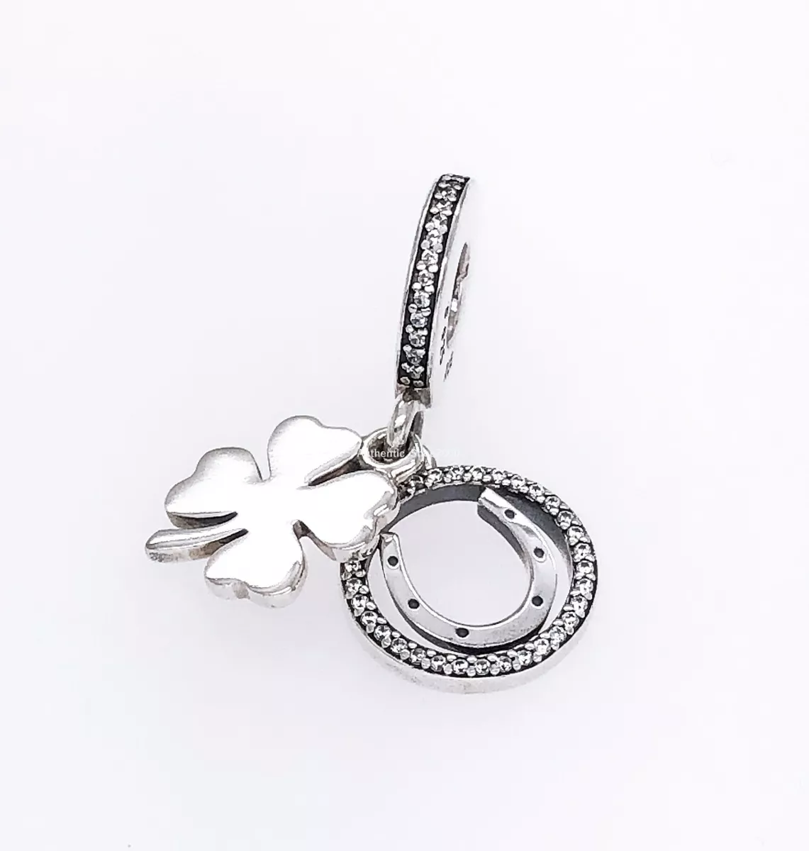 NEW Authentic PANDORA 925 Lucky Horseshoe Leaf Clover Charm