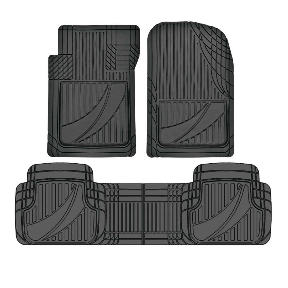 Motor Trend All Weather Heavy Duty Rubber Car Floor Mats 3pc Accessories Black E - Foto 8