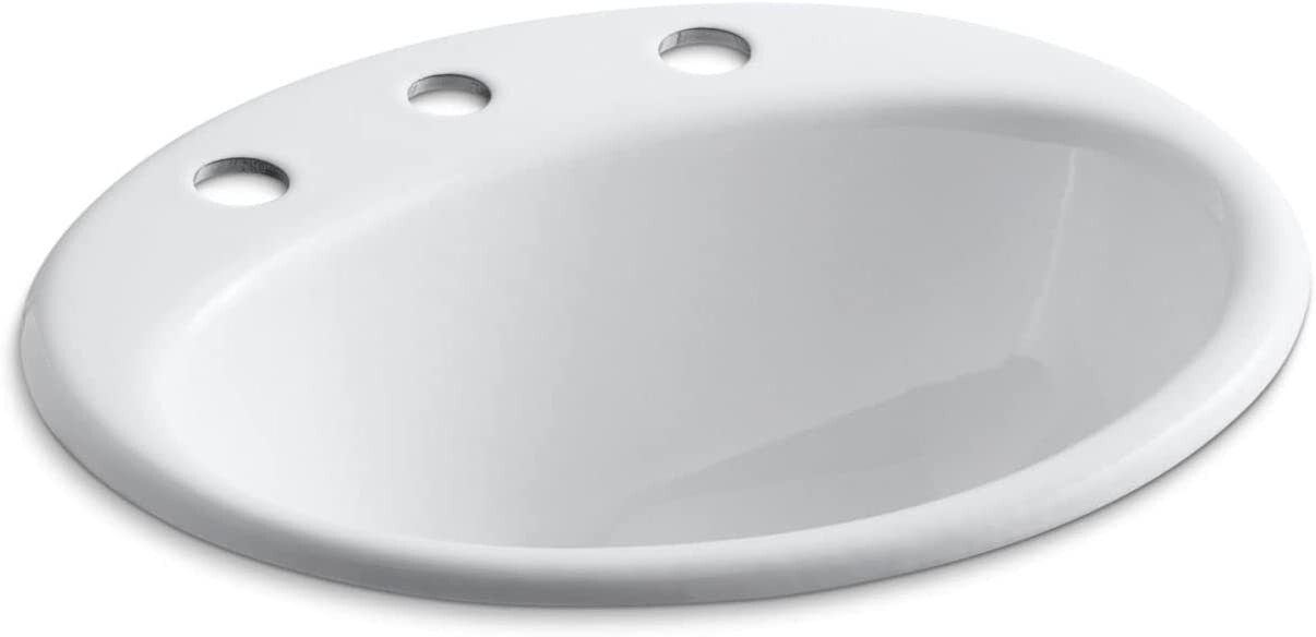 KOHLER K290580 Farmington Topmount Bathroom Sink, White with