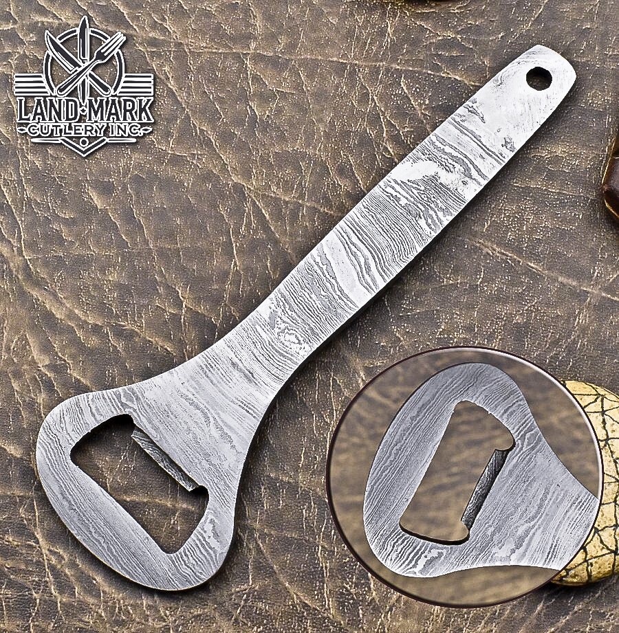 Custom Handmade Damascus Steel Bottle Opener