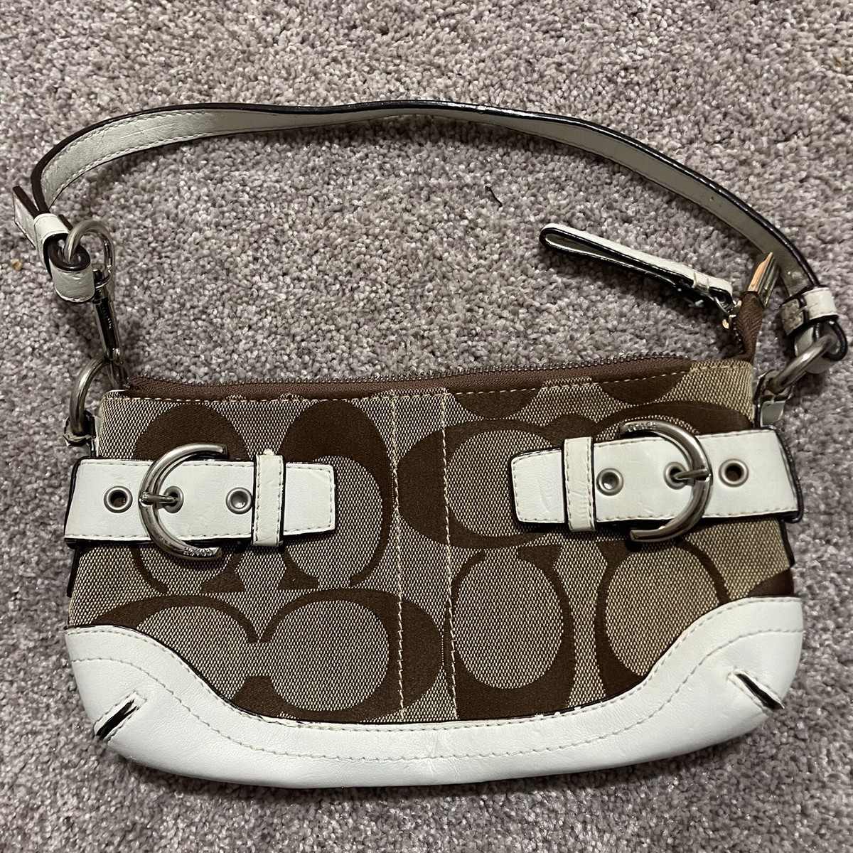 Authentic Coach handbag tan/white. No L05k-5107 | eBay