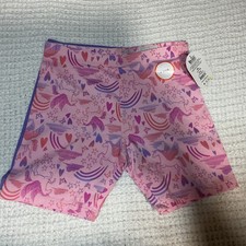 Wonder Nation 2 pack Bike shorts Girls PLUS XL 14-16 Pink Unicorn n Purple NEW