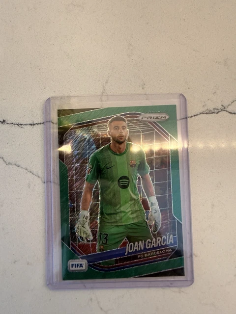 2025-26 Panini FIFA Prizm Joan Garcia Green Shimmer /2 #250 FC Barcelona