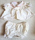 Vintage 1985 Coleco Cabbage Patch Kids / Doll White Dress Matching Bloomers