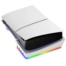 IPEGA Horizontal RGB Stand for PS5 Slim PS5 Pro Base Holder 4 USB Hub Ports