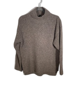 & OTHER STORIES WOMENS WOOL OVERSIZED MOCK NECK SWEATER GRAY BROWN SMALL