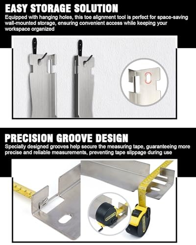 Heavy Duty Toe Alignment Tool Plates with Tape Measures, Upgrade Stainless 