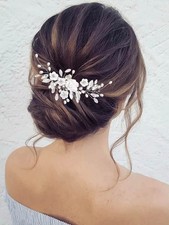 Flower Wedding Hair Vine Pearl Bridal Hair Pieces Crystal Hair Accessories fo...