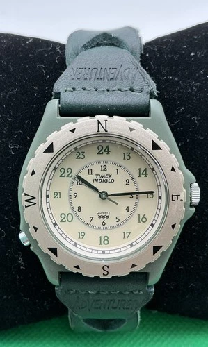 Vintage Timex Indiglo Adventurer Men's Watch New Battery Indiglo Working
