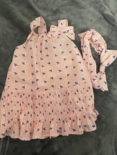 Baby Girl 2pc Set Size 6-12m Janie And Jack Pink Dress..