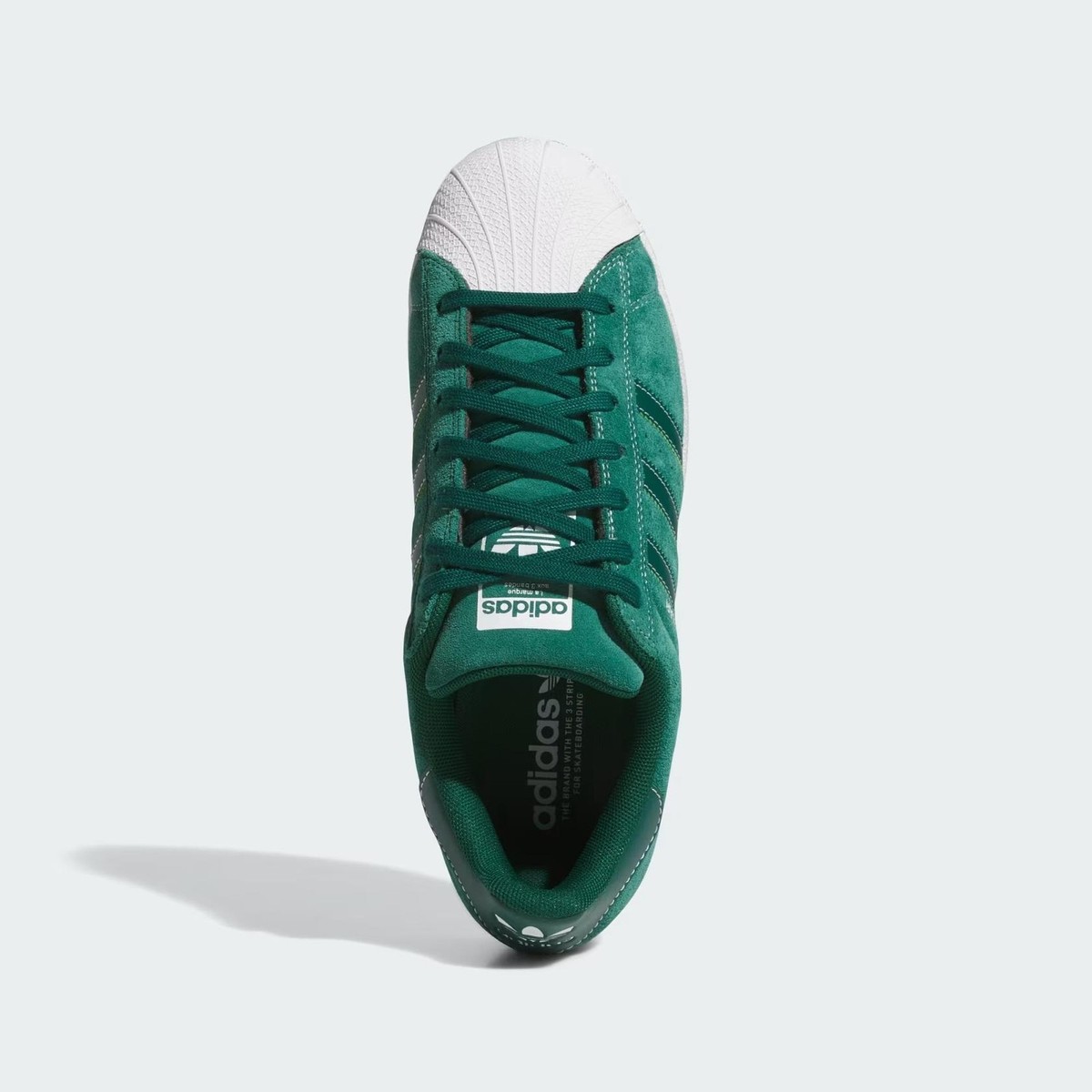Adidas Superstar ADV Men's Suede Skate Shoe, Core Green / Cloud