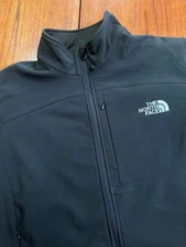 North Face Apex L Black Windbreaker Full Zip Pockets Scuba Mock Neck