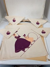 5pc Linen Set Napkins And Small Table Cloth