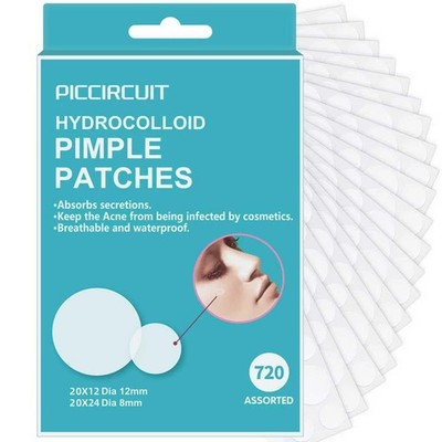720 Counts Pimple Patches for Hydrocolloid Acne Patches for Invisible Zit Pat...