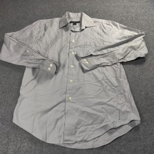 Pronto Uomo Dress Shirt Men 15 32/33 Gray Button Up Work Office Casual Classic