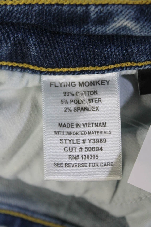 Pantalones de mezclilla Flying Monkey para mujer novio recortados cintura alta azules talla 29 Foto 4 de 4