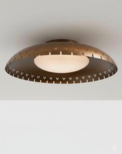 Plafoniera mappamondo da incasso in ottone e vetro moderno metà secolo italiano anni 50.