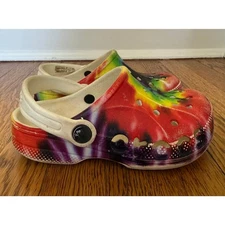 Crocs Rainbow Tie-Dye Clog Shoes Size 12 Little Kid