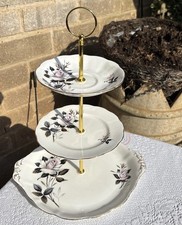  Vintage Royal Albert Bone China England Queens Messenger 3 Tier Cake Stand